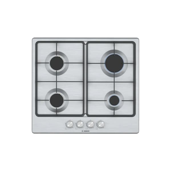 Plaque à Gaz BOSCH 4 Feux inox (PGP6B5O62Q) Plaque à Gaz BOSCH 4 Feux inox (PGP6B5O62Q)